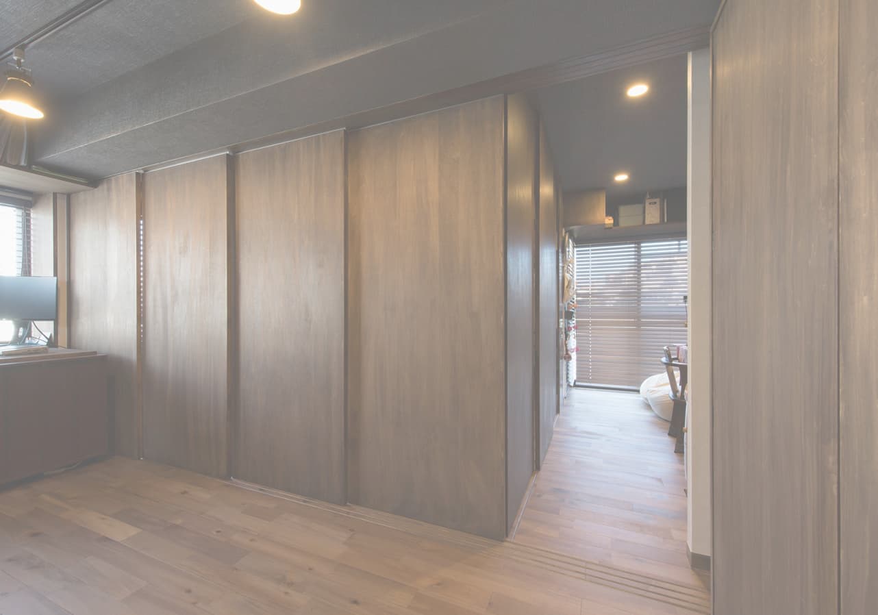 リビングに建具で個室を作成